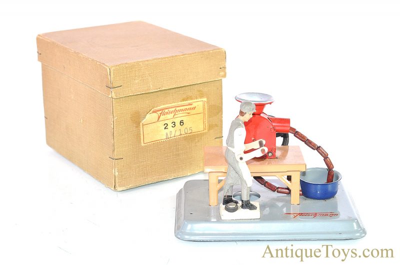 Vintage ca. 1950’s Fleischmann Sausage Grinder German Tin Steam Toy Accessory <FONT COLOR="ff000 ">*SOLD*</font>