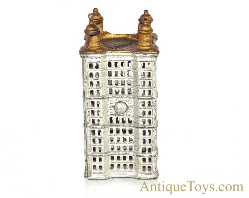 A.C. Williams ca. 1900-1931 Cast Iron Skyscraper Still Penny Coin Bank <FONT COLOR="ff000 ">*SOLD*</font> - Image 4