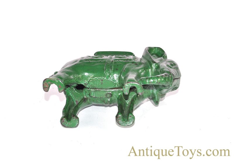 A.C. Williams ca. 1912-1934 Cast Iron Elephant Toy Bank Green <FONT COLOR="ff000 ">*SOLD*</font> - Image 5