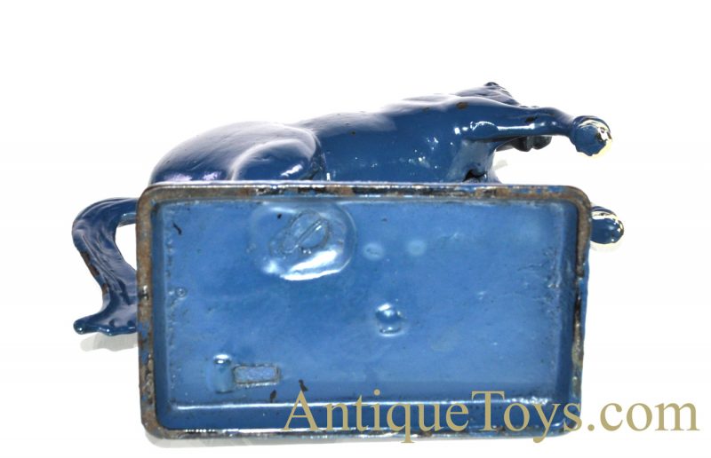 AC Williams/Arcade ca. 1910-1934  No. 4348 Variation Cast Iron Large Prancing Horse Blue Still Penny Coin Bank <FONT COLOR="ff000 ">*SOLD*</font> - Image 6