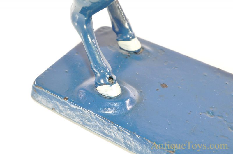 AC Williams/Arcade ca. 1910-1934  No. 4348 Variation Cast Iron Large Prancing Horse Blue Still Penny Coin Bank <FONT COLOR="ff000 ">*SOLD*</font> - Image 8