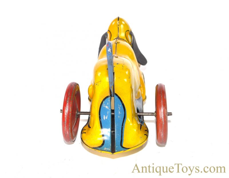 Vintage ca. 1939 Marx Lithographed Tin Lever Action Windup “Mysterious Pluto Away I Go” Blue Tail Disney Toy <FONT COLOR="ff000 ">*SOLD*</font> - Image 4