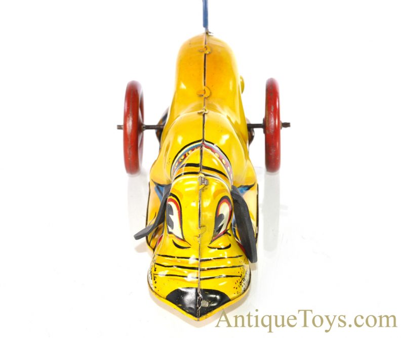 Vintage ca. 1939 Marx Lithographed Tin Lever Action Windup “Mysterious Pluto Away I Go” Blue Tail Disney Toy <FONT COLOR="ff000 ">*SOLD*</font> - Image 5