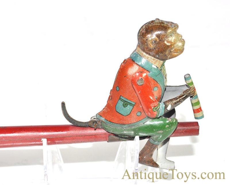 Antique Ca. 1930's J.D. John Distler Tin Lithographed Monkey Blow Toy <FONT COLOR="ff000 ">*SOLD*</font> - Image 4
