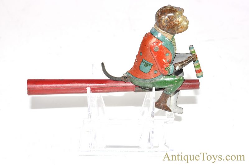 Antique Ca. 1930's J.D. John Distler Tin Lithographed Monkey Blow Toy <FONT COLOR="ff000 ">*SOLD*</font>