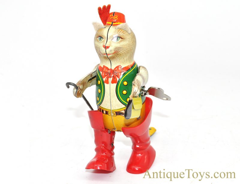 Georg Kohler (GNK) ca. 1940's Tin Lithographed Windup "Puss in Boots" German Toy with Box <FONT COLOR="ff000 ">*SOLD*</font> - Image 5