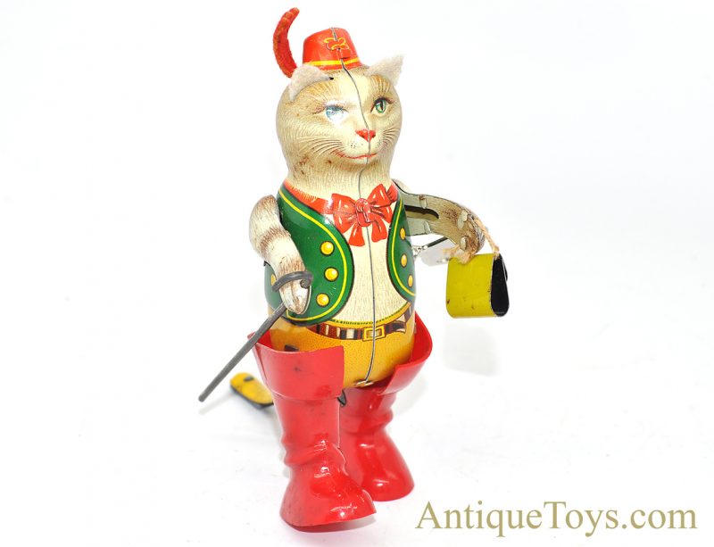 Georg Kohler (GNK) ca. 1940's Tin Lithographed Windup "Puss in Boots" German Toy with Box <FONT COLOR="ff000 ">*SOLD*</font> - Image 6