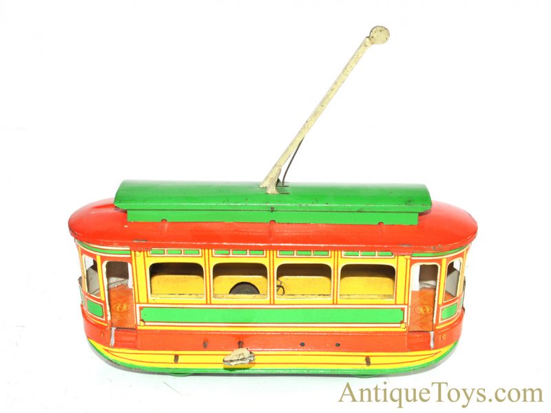 Oro of Brandenburg/OROBR Tin Hand Painted & Lithographed Windup Trolley <FONT COLOR="ff000 ">*SOLD*</font> - Image 3