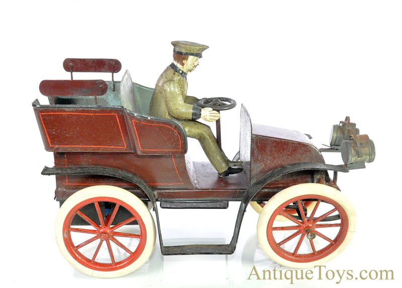 Antique Early 1904-1908 French Hand Painted Jouet Francais Open Tonneau Windup Bing Style Tin Car <FONT COLOR="ff000 ">*SOLD*</font>