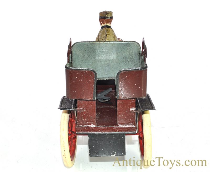 Antique Early 1904-1908 French Hand Painted Jouet Francais Open Tonneau Windup Bing Style Tin Car <FONT COLOR="ff000 ">*SOLD*</font> - Image 4