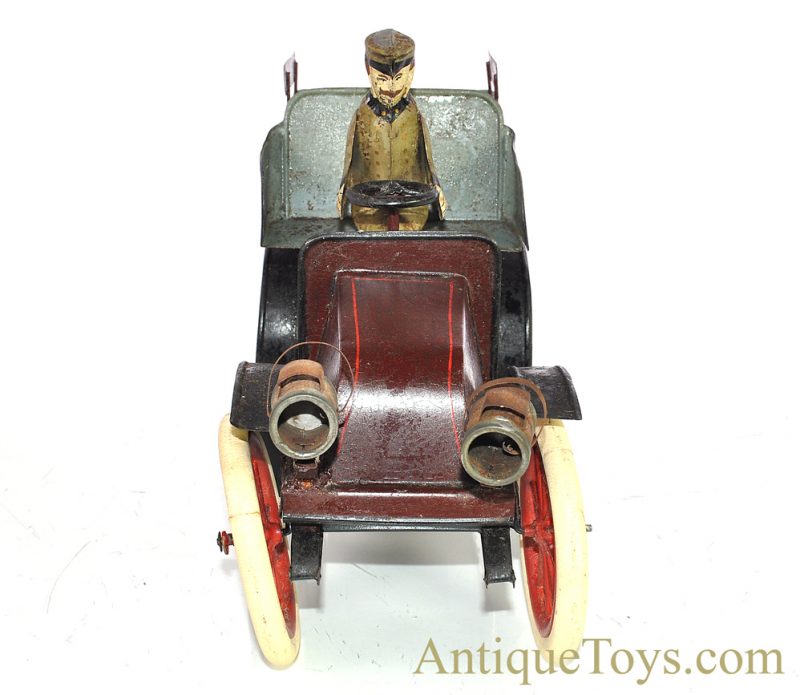 Antique Early 1904-1908 French Hand Painted Jouet Francais Open Tonneau Windup Bing Style Tin Car <FONT COLOR="ff000 ">*SOLD*</font> - Image 5