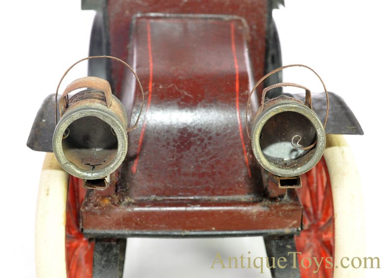 Antique Early 1904-1908 French Hand Painted Jouet Francais Open Tonneau Windup Bing Style Tin Car <FONT COLOR="ff000 ">*SOLD*</font> - Image 10
