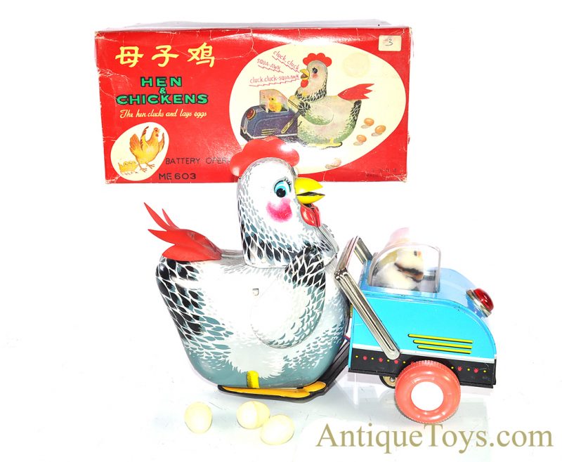 Vintage Chinese Battery Operated Tin Lithographed “Hen and Chickens” ME 603 with Box <FONT COLOR="ff000 ">*SOLD*</font>