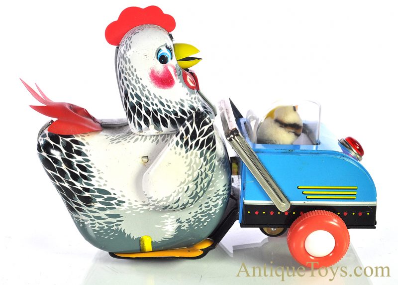Vintage Chinese Battery Operated Tin Lithographed “Hen and Chickens” ME 603 with Box <FONT COLOR="ff000 ">*SOLD*</font> - Image 4