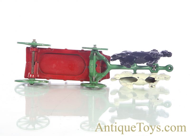 Antique ca. 1930's Kenton Red Cast Iron & Steel Horse Drawn Stake Wagon with Driver <FONT COLOR="ff000 ">*SOLD*</font> - Image 3