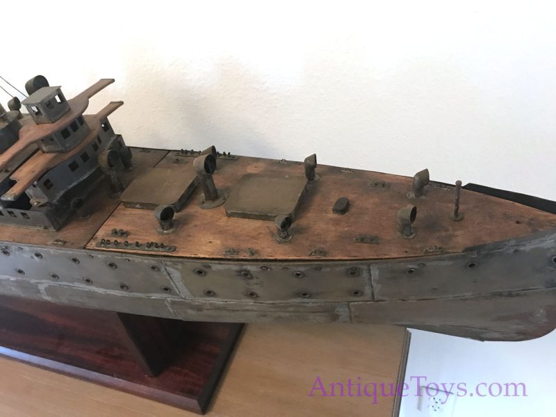 German Tin Ship Toy For Sale, early 1900s <FONT COLOR="ff000 ">*SOLD*</font> - Image 4
