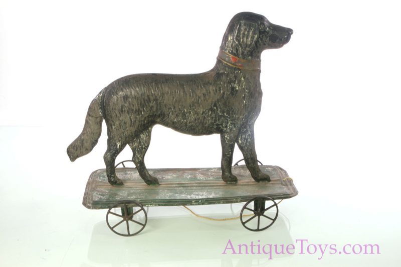 Althof Bergmann Antique ca. 1800's Tin Dog on Platform Toy <FONT COLOR="ff000 ">*SOLD*</font> - Image 8
