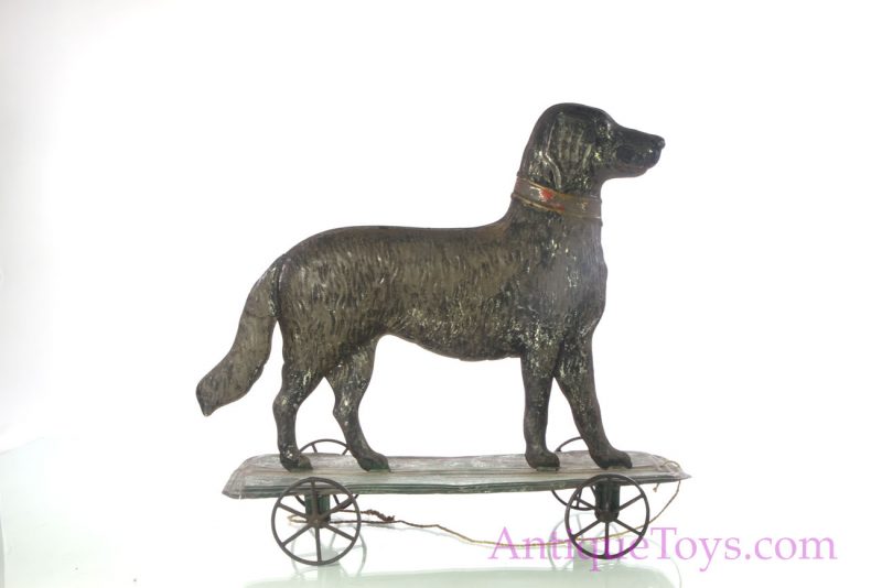 Althof Bergmann Antique ca. 1800's Tin Dog on Platform Toy <FONT COLOR="ff000 ">*SOLD*</font> - Image 7