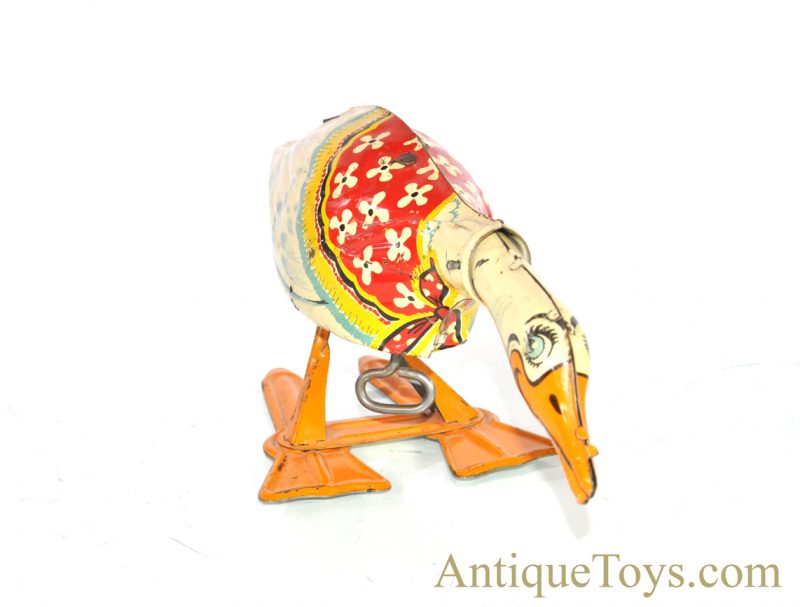 Vintage ca. 1930’s Unique Art “Gertie the Galloping Goose” Windup Tin Lithographed Toy <FONT COLOR="ff000 ">*SOLD*</font> - Image 4