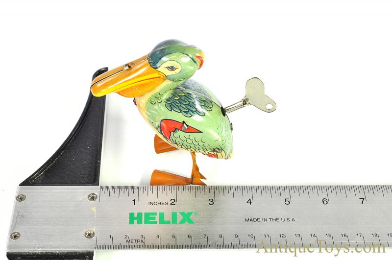 Vintage J. Chein Waddling Pelican Tin Lithographed Windup Toy for Sale - Image 6