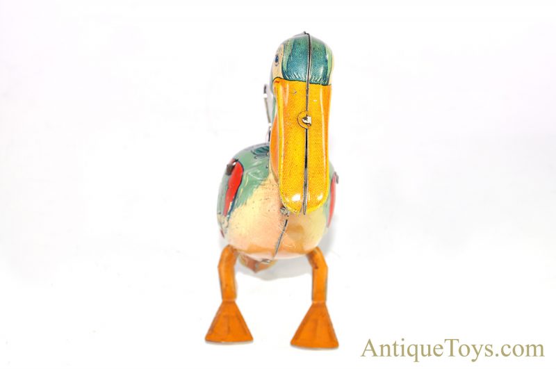 Vintage J. Chein Waddling Pelican Tin Lithographed Windup Toy for Sale - Image 3