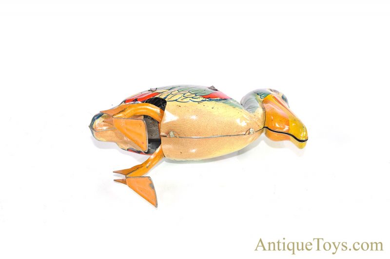 Vintage J. Chein Waddling Pelican Tin Lithographed Windup Toy for Sale - Image 5