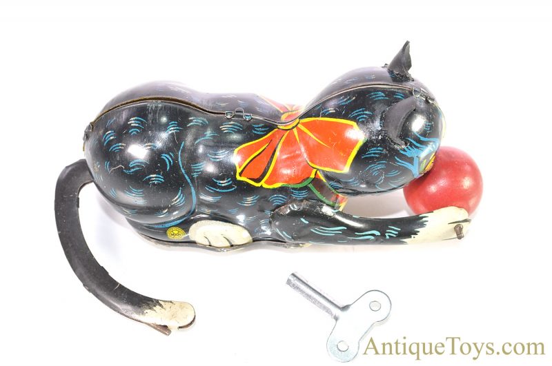 Vintage ca. 1950’s Marx Lithographed Tin Windup “Rollover Cat” Toy in Black <FONT COLOR="ff000 ">*SOLD*</font> - Image 7