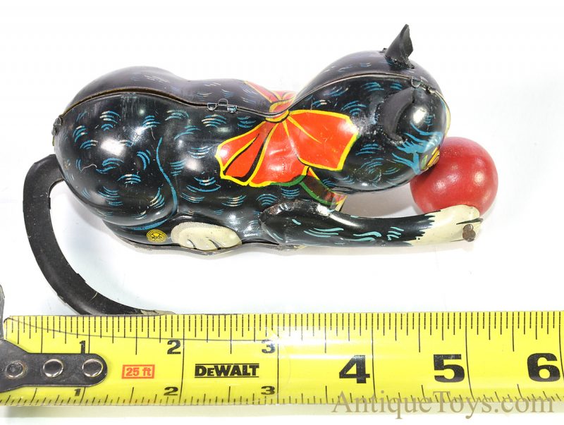 Vintage ca. 1950’s Marx Lithographed Tin Windup “Rollover Cat” Toy in Black <FONT COLOR="ff000 ">*SOLD*</font> - Image 9