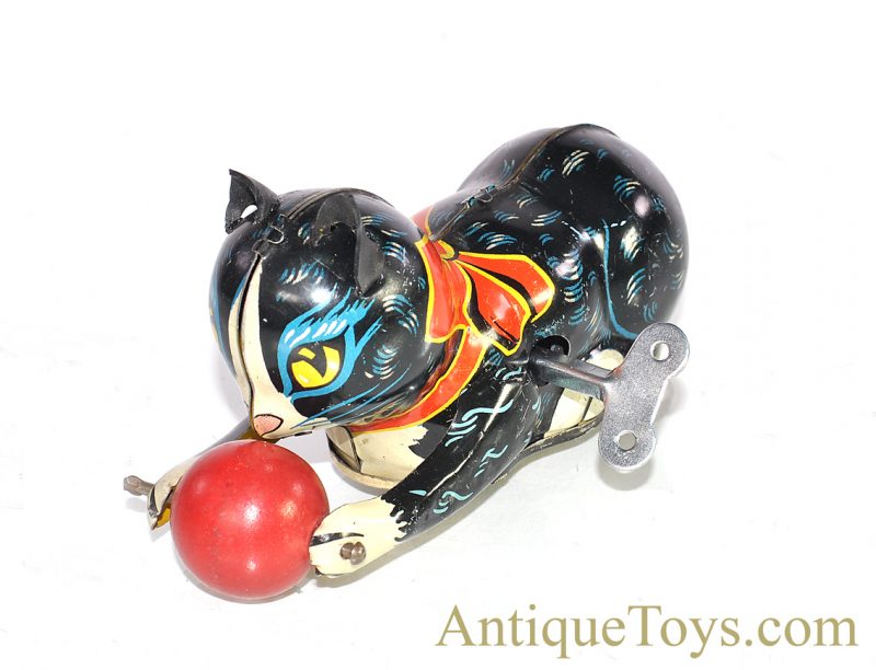 Vintage ca. 1950’s Marx Lithographed Tin Windup “Rollover Cat” Toy in Black <FONT COLOR="ff000 ">*SOLD*</font> - Image 2