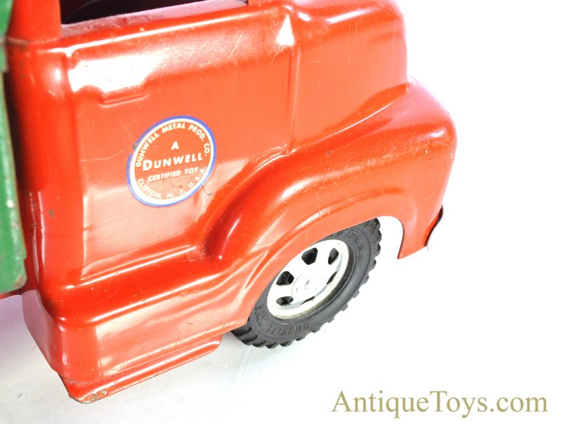 Vintage Dunwell Toys Pressed Steel Dual Wheel Dump Truck for Sale <FONT COLOR="ff000 ">*SOLD*</font> - Image 9