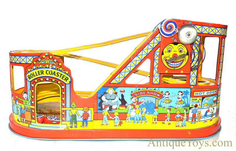 J. Chein & Co. No. 275 Mechanical Tin Lithographed Windup Roller Coaster in Box <FONT COLOR="ff000 ">*SOLD*</font> - Image 2