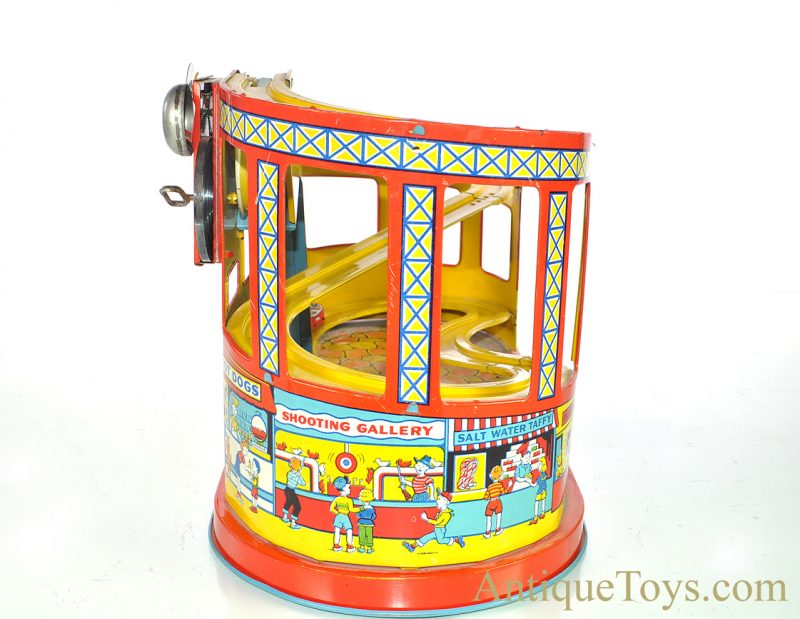 J. Chein & Co. No. 275 Mechanical Tin Lithographed Windup Roller Coaster in Box <FONT COLOR="ff000 ">*SOLD*</font> - Image 4
