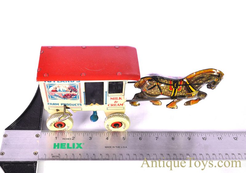 Vintage Marx Tin Lithographed Horse Drawn Milk Wagon <FONT COLOR="ff000 ">*SOLD*</font> - Image 9