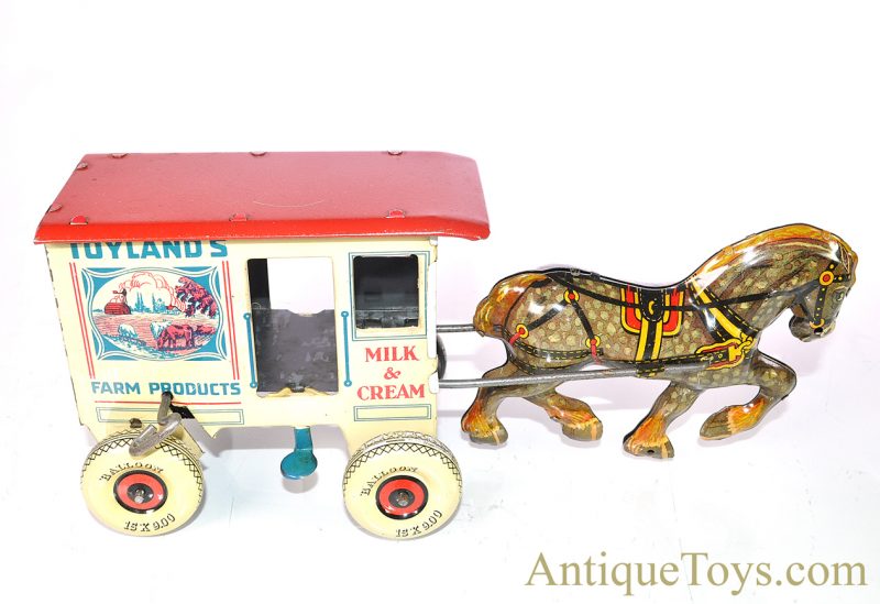 Vintage Marx Tin Lithographed Horse Drawn Milk Wagon <FONT COLOR="ff000 ">*SOLD*</font>