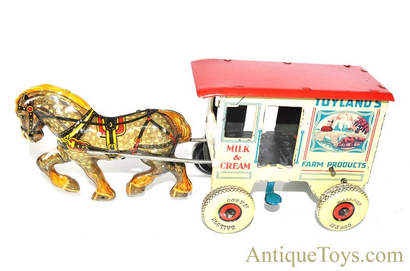 Vintage Marx Tin Lithographed Horse Drawn Milk Wagon <FONT COLOR="ff000 ">*SOLD*</font> - Image 2