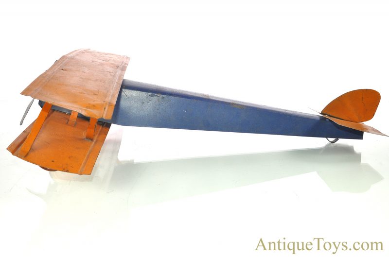 Early American ca. 1915 Pressed Steel Biplane Dayton Style Airplane  <FONT COLOR="ff000 ">*SOLD*</font> - Image 3