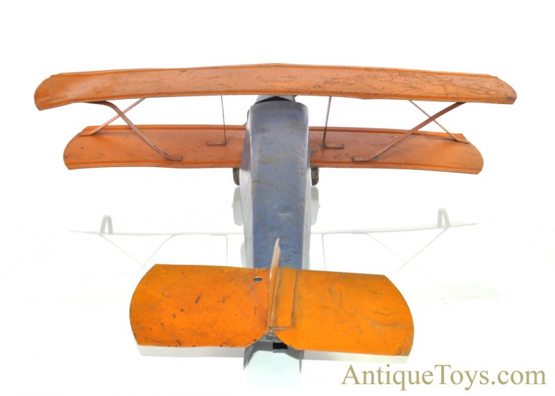 Early American ca. 1915 Pressed Steel Biplane Dayton Style Airplane  <FONT COLOR="ff000 ">*SOLD*</font> - Image 4