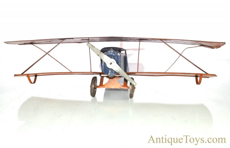 Early American ca. 1915 Pressed Steel Biplane Dayton Style Airplane  <FONT COLOR="ff000 ">*SOLD*</font> - Image 5