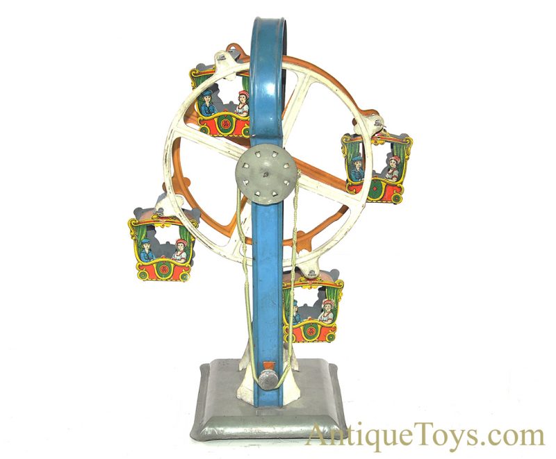 Antique ca. 1925 Wilhelm Krauss (W.K) Tin Lithographed Ferris Wheel German Steam Toy Accessory Hirschberg Collection <FONT COLOR="ff000 ">*SOLD*</font> - Image 2