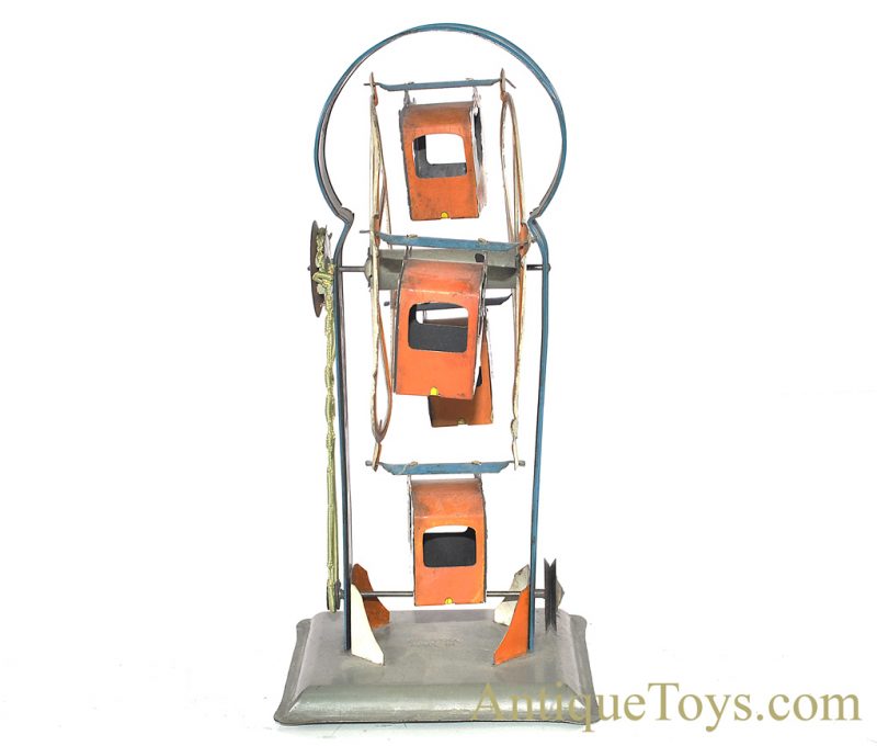 Antique ca. 1925 Wilhelm Krauss (W.K) Tin Lithographed Ferris Wheel German Steam Toy Accessory Hirschberg Collection <FONT COLOR="ff000 ">*SOLD*</font> - Image 4