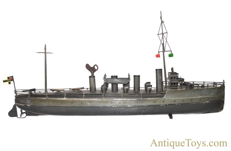 Gebrüder Bing Tin Lithographed Windup Torpedo Boat #155/231 from the Richard T. Claus Collection <FONT COLOR="ff000 ">*SOLD*</font>