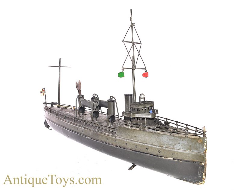 Gebrüder Bing Tin Lithographed Windup Torpedo Boat #155/231 from the Richard T. Claus Collection <FONT COLOR="ff000 ">*SOLD*</font> - Image 4