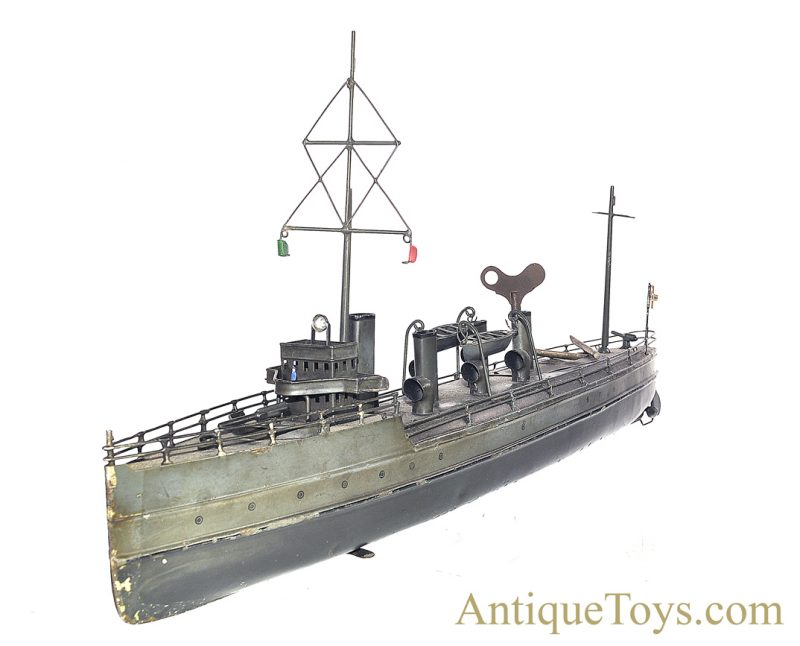Gebrüder Bing Tin Lithographed Windup Torpedo Boat #155/231 from the Richard T. Claus Collection <FONT COLOR="ff000 ">*SOLD*</font> - Image 3