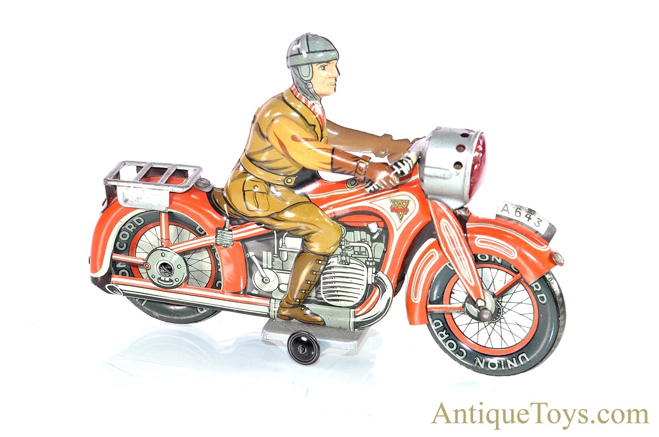 Arnold ca. 1930's Tin Lithographed Windup Red A643 Motorcycle