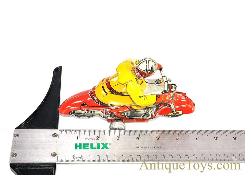 Huki Kienberger & Co. (HK) Rare Red Tin Lithographed Friction Motorcycle German Toy *SOLD* - Image 8