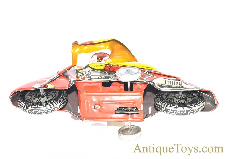 Huki Kienberger & Co. (HK) Rare Red Tin Lithographed Friction Motorcycle German Toy *SOLD* - Image 3