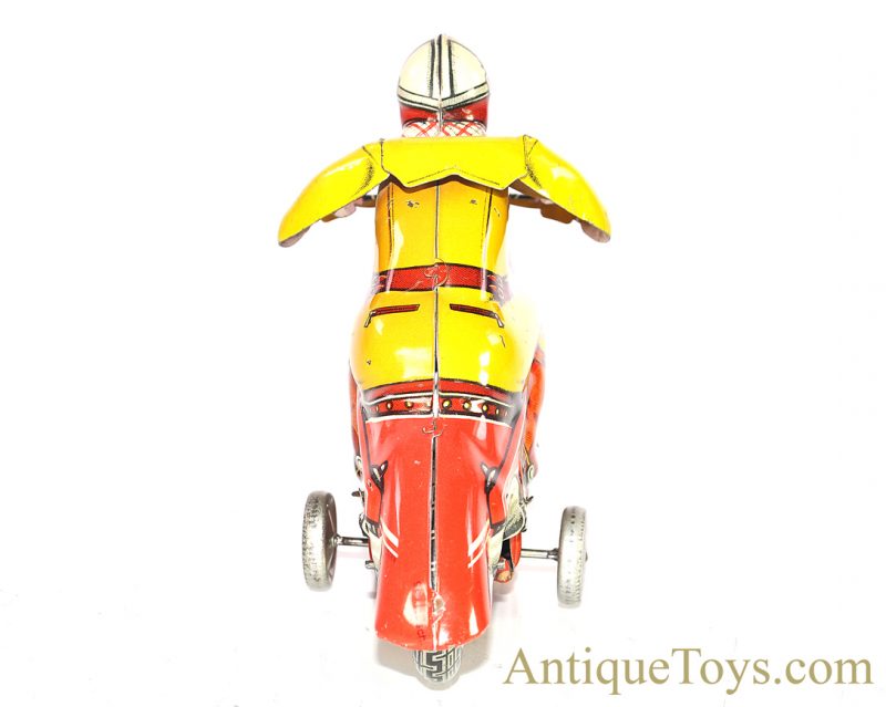 Huki Kienberger & Co. (HK) Rare Red Tin Lithographed Friction Motorcycle German Toy *SOLD* - Image 5