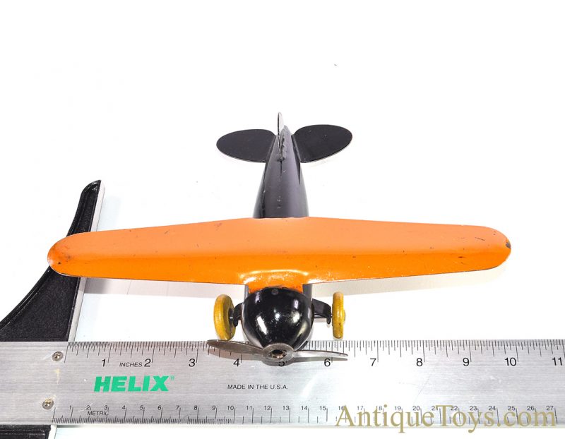 Wyandotte Toys All Metal Products Company Pressed Steel Airplane Orange/Black  <FONT COLOR="ff000 ">*SOLD*</font> - Image 8