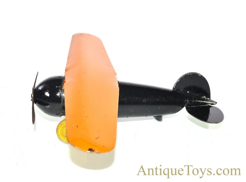 Wyandotte Toys All Metal Products Company Pressed Steel Airplane Orange/Black  <FONT COLOR="ff000 ">*SOLD*</font> - Image 3