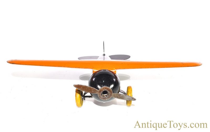 Wyandotte Toys All Metal Products Company Pressed Steel Airplane Orange/Black  <FONT COLOR="ff000 ">*SOLD*</font> - Image 5